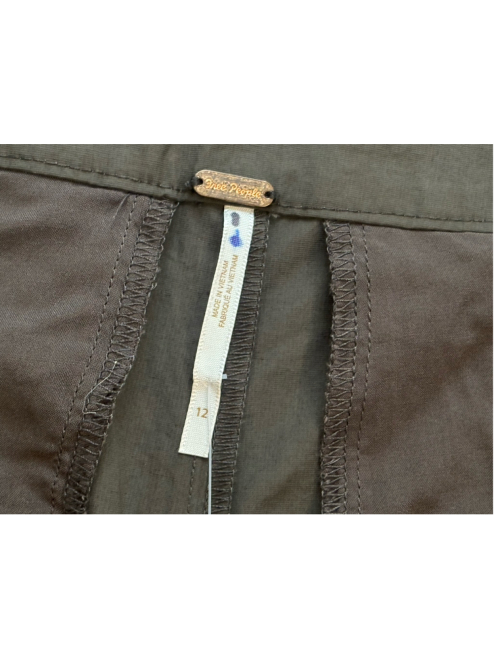 Free People Gabriette Barrel Trousers Size 12 Rubber Brown Pleated Pants - Picture 4 of 11